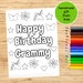 Happy Birthday Grammy Printable Coloring Sheet for Kids Unicorn ...
