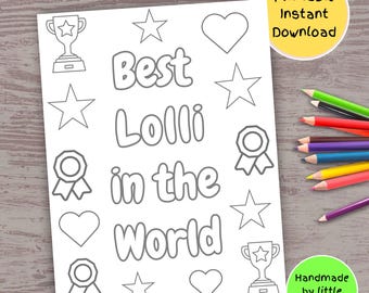 Best Lolli Coloring Page: Handmade Gift for Grandparents (Digital Download)