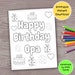 Happy Birthday Opa Printable Coloring Page for Kids Colouring Craft Art ...