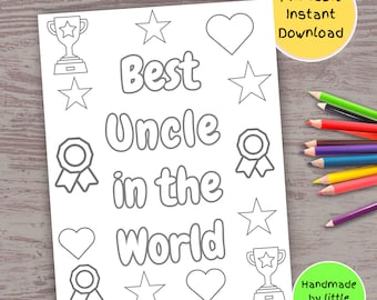 Best Uncle Coloring Page, Handmade Gift for Uncle (Digital Download)