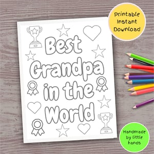 Coloriage grand-père à imprimer pour la fête des pères