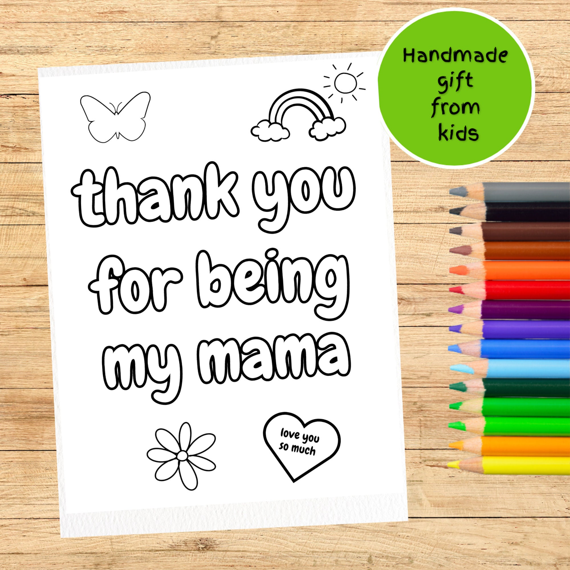 Thank You Mama Coloring Sheet for Kids Printable Coloring - Etsy