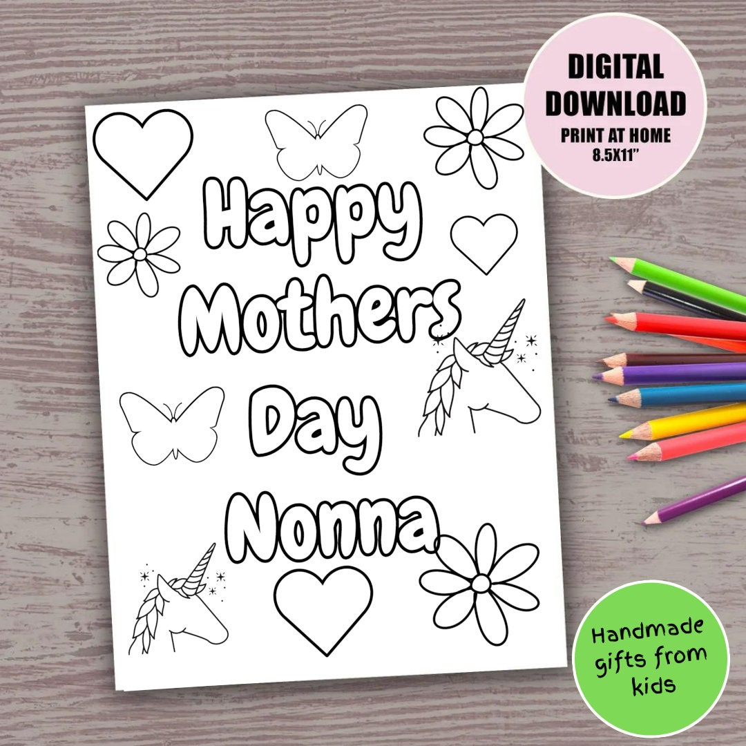 Happy Mothers Day Nonna Ausmalbilder Einhorn Ausmalbild - Etsy.de