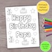 Happy Birthday Papa Printable Coloring Page for Kids Handmade Diy ...