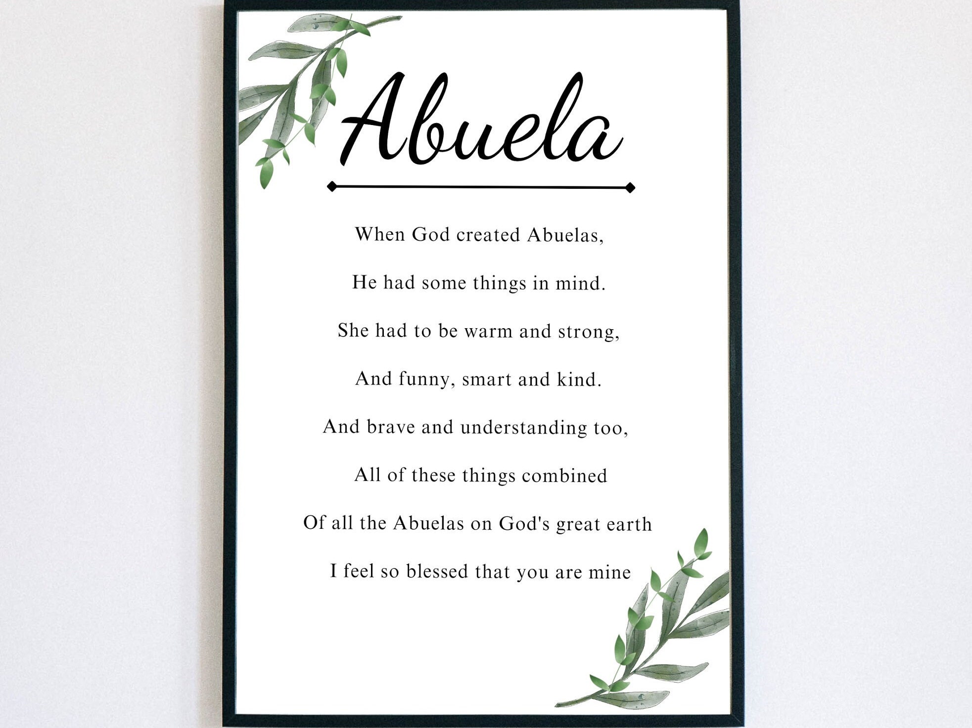 Abuela Poem Printable Poem for Abuelas Birthday Christmas Mother Day Wedding Hispanic Heritage ...