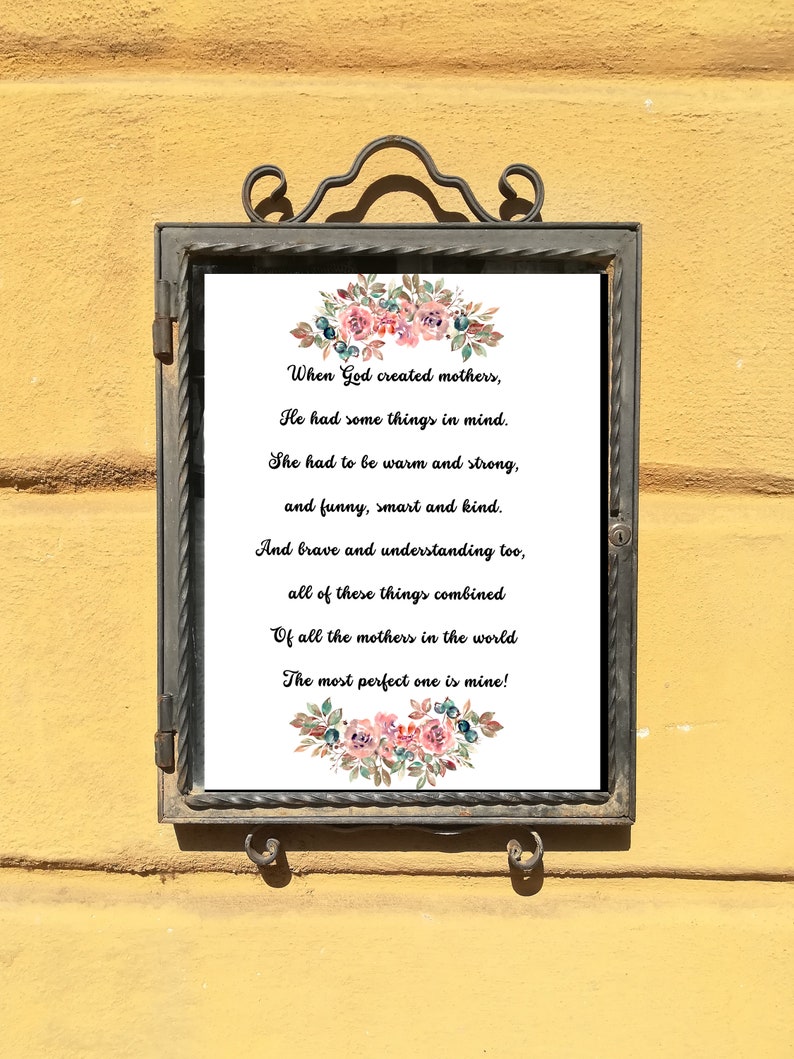 Poem for My Mother Poem Printable Mom Poem Thoughtful - Etsy