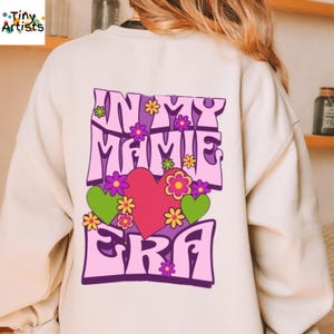 Mamie Era Sweatshirt, Personalized birthday mothers day Christmas gift for new cool young Mamie sweater, pregnancy announcement reveal shirt