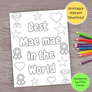 Mae mae à colorier pour les enfants à imprimer pour la fête des mères