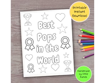 Best Pops Malseite, Geschenk zum Vatertag für Kinder (Digitaler Download)