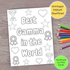La migliore pagina da colorare Gamma per bambini stampabile fatta a mano grazie compleanno festa della mamma festa dei nonni carta regalo da nipote nipote