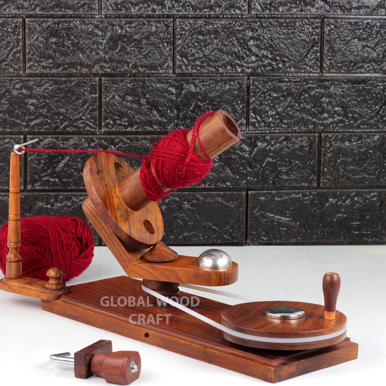 Rosewood Dalbergia Yarn Ball Winder Handcrafted Large Yarn Winder for Knitting & Crocheting Hand