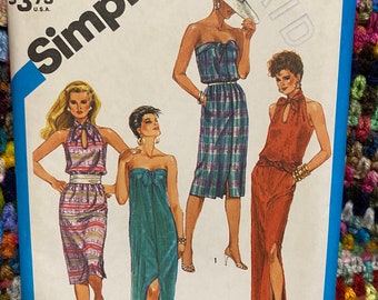 Vintage Simplicity Sewing Pattern #6431 Misses Dress Sizes 10-12-14 Unused, Uncut c1984