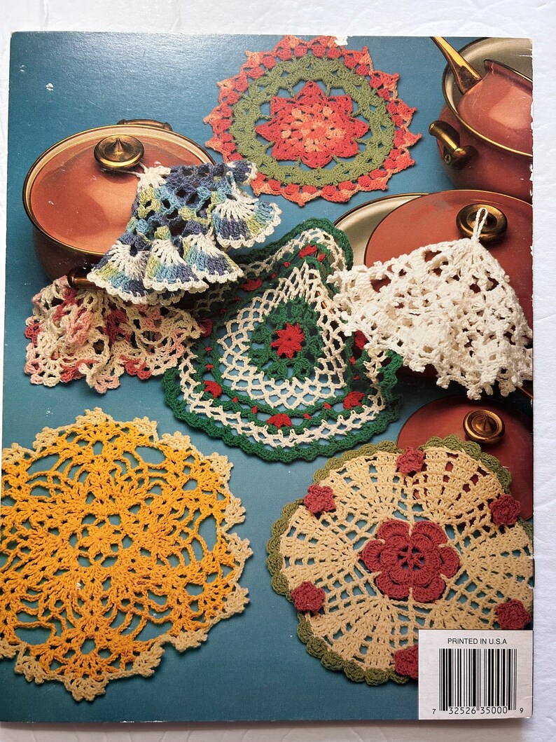 Annie's Attic Crochet Leaflet 350 A Dozen Doily Dishcloths Thread Lace