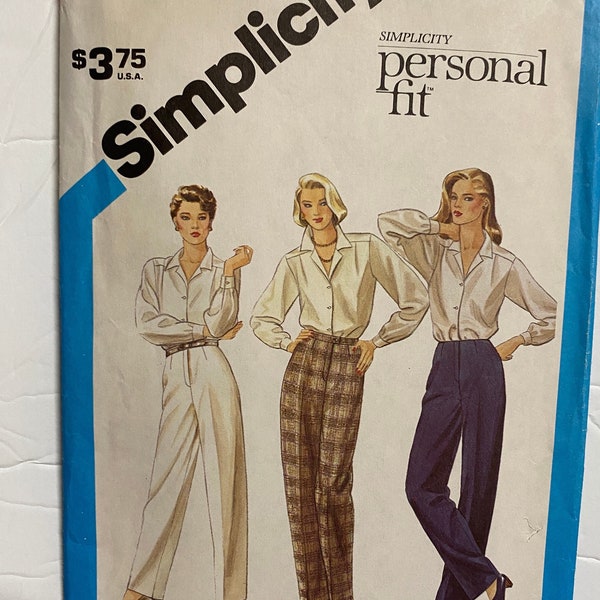 Vintage Simplicity Personal Fit Misses Proportioned Pants Sewing Pattern #6518 Size 12 Uncut Unused c1984