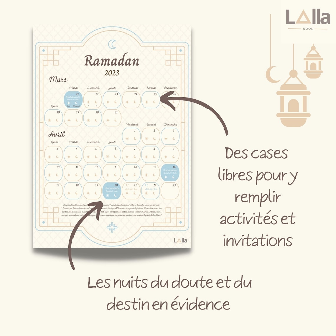 Calendrier Ramadan 2023 Liste de Bonnes Actions Planning Etsy France