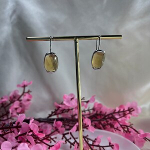 Brinco de quartzo fumê, prata esterlina 925, brinco com pedra preciosa, joia Art Déco marcante, presente para ela - ARIENE JEWELS