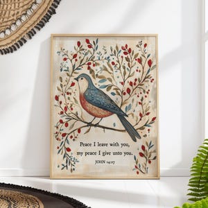 Peace I Leave with You John 14:27 Scripture Print Christian Wall Art
