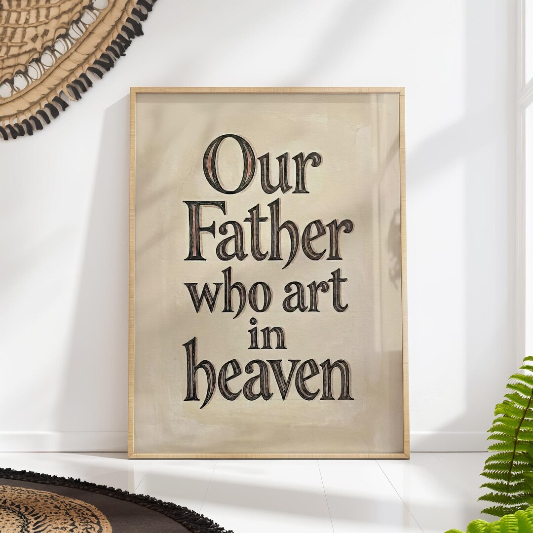 Lords Prayer Wall Art Our Father Typography Christian Print - Etsy UK