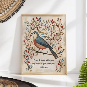 Peace I Leave with You John 14:27 Scripture Print Christian Wall Art