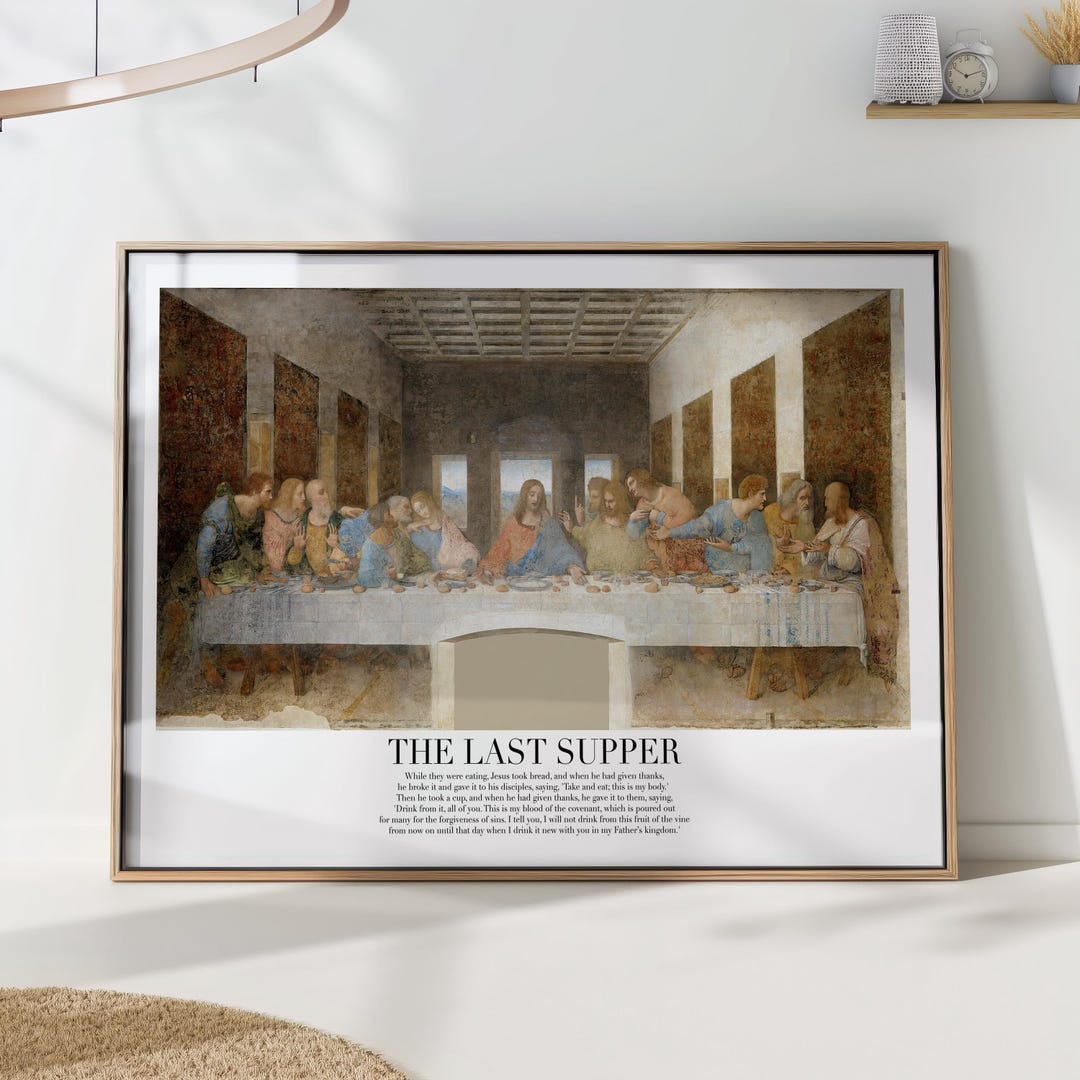 The Last Supper Art Print Christian Decor Leonardo Da Vinci Poster ...