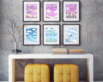Mother's Day Gift, Tulip Painting Print -  Inspirational Quotes, Floral Wall Art Decor