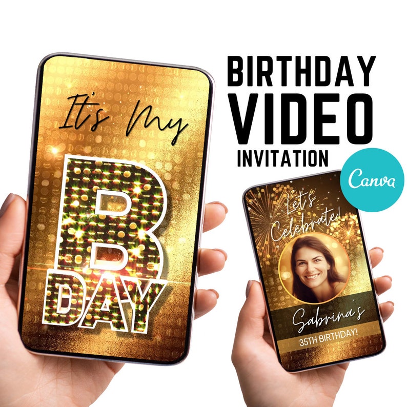 Birthday Video Invitation Animated Birthday Announcement Etsy