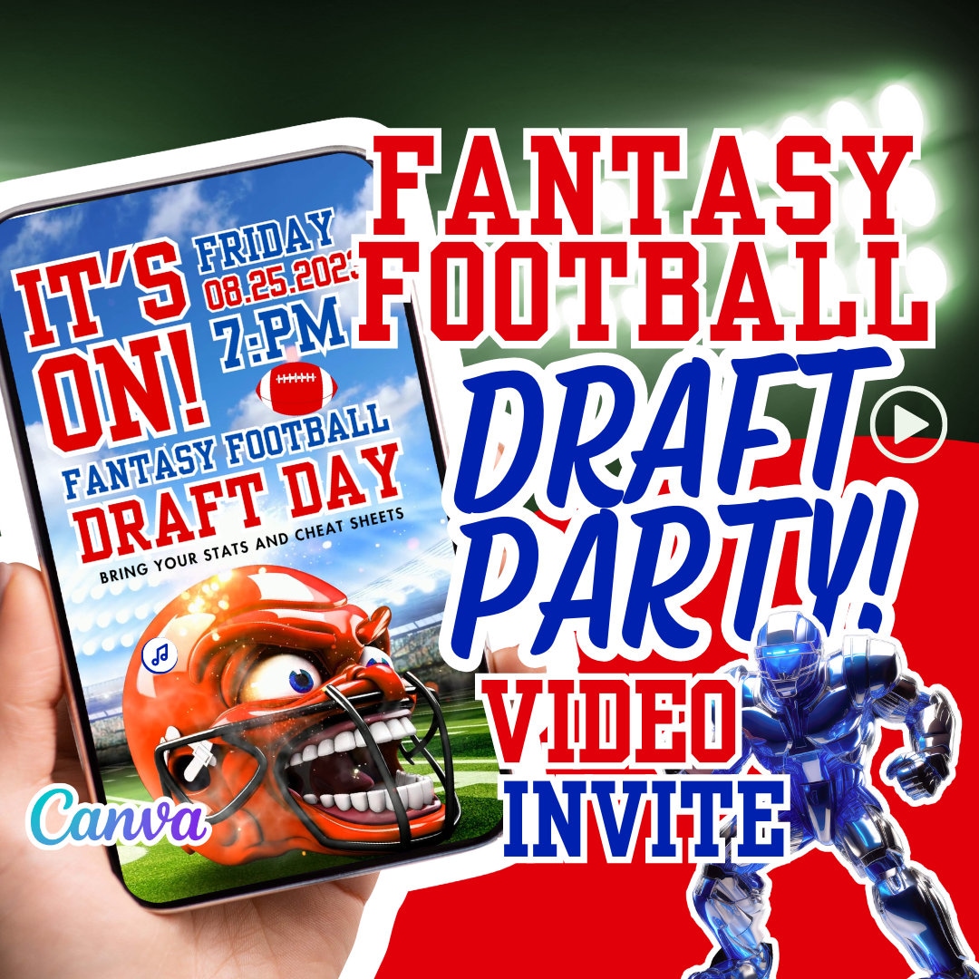 Editable Fantasy Football Invitation Digital Text SMS Invite Etsy