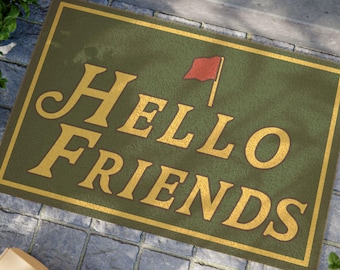 Golf Master Fußmatte, Grün & Gelb, Golf-Liebhaber-Geschenk, Sportfan-Willkommensmatte, Hallo-Freunde-Eintragsteppich, Veranda-Dekor, Outdoor-Dekor