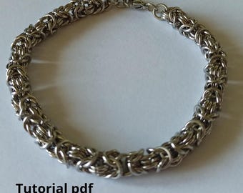 Byzantine Chainmail Tutorial PDF – Beginner Chainmaille Bracelet Pattern – DIY Jewelry Guide