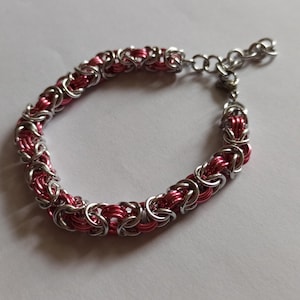 Byzantine chainmail bracelet – custom color anodized aluminum – handmade gift