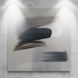 Grey Minimalist Abstract: Realistic Thick Paint Texture | Digital Art Print | Instant Download #MinimalistArt #AbstractArt