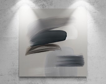Grey Minimalist Abstract: Realistic Thick Paint Texture | Digital Art Print | Instant Download #MinimalistArt #AbstractArt