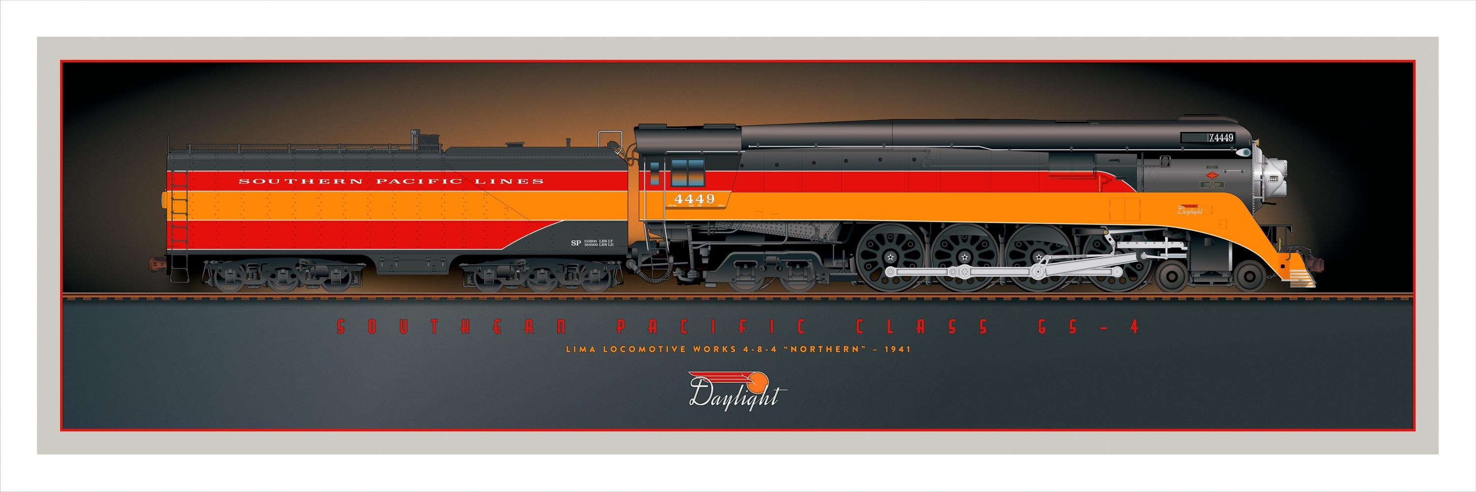 サザン・パシフィック鉄道デイライト4449号 - Etsy 日本