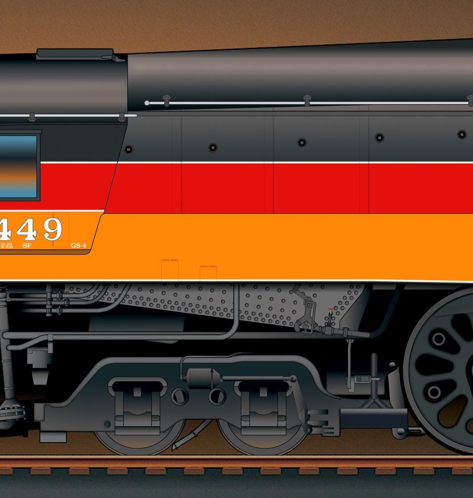 サザン・パシフィック鉄道デイライト4449号 - Etsy 日本