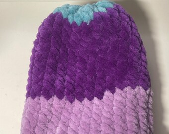 Newborn Knit Hat - Purple, Lavender & Teal