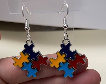Autism Awareness Puzzle Piece Earrings