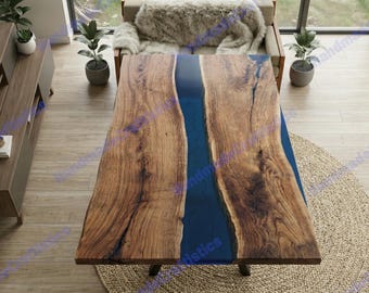 Handmade Walnut River Table | Modern Rustic Coffee Table
