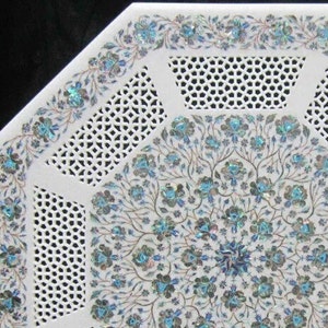 Handmade Marble Inlay Coffee Table Top, Floral Center Table. - Etsy