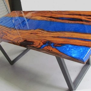 Blue Resin Epoxy Table For Living Room Decor