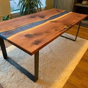 Blue Resin Epoxy Table For Living Room Decor