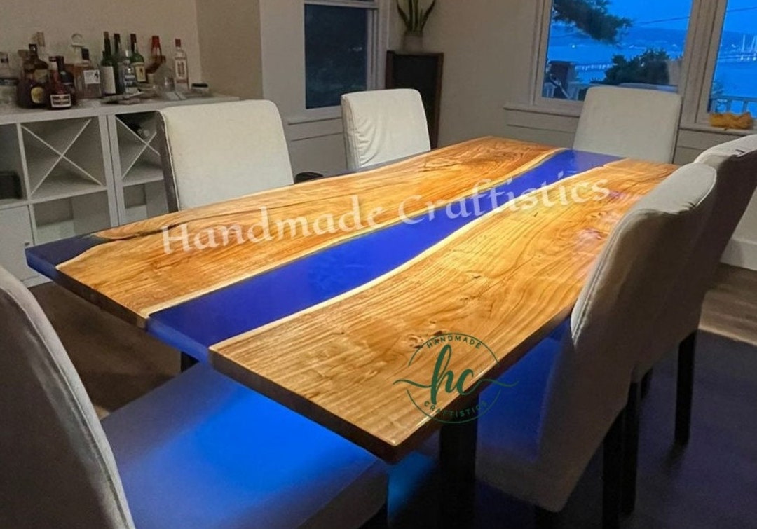 Live Edge Epoxy Table River Epoxy Table Walnut Epoxy Table Etsy