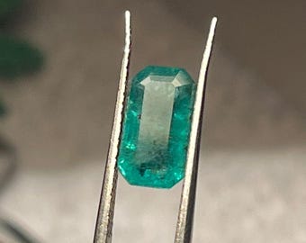 2.80 Ct Natural emerald  Faceted Gemstone rectangular Shape Handmade loose gemstone 10X5MM Size