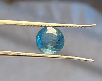 1.85 Ct Natural emerald blue  Faceted Gemstone round Shape Handmade loose gemstone 8X7MM Size