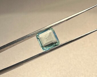 2.95 Ct Natural Aquamarine Faceted Gemstone Shape Cushion Handmade loose gemstone 8X8MM Size