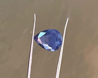 5 Ct Natural blue sapphire Faceted Gemstone pear Shape Handmade loose gemstone 13X10MM Size