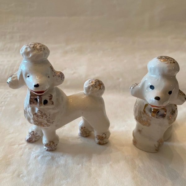 Vintage Antique 2 Porcelain French Poodles