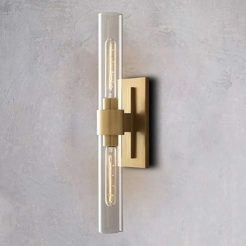 Modern Linear Wall Sconce - Industry Glass Sconce - Modern Cylinder ...