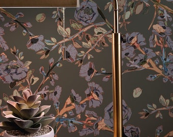 Luxury botanical Wallpaper | Peel&Stick, Vinyl, Traditional, Removable and Renter friendly Wall Decor, Botanical Design, Floral wall