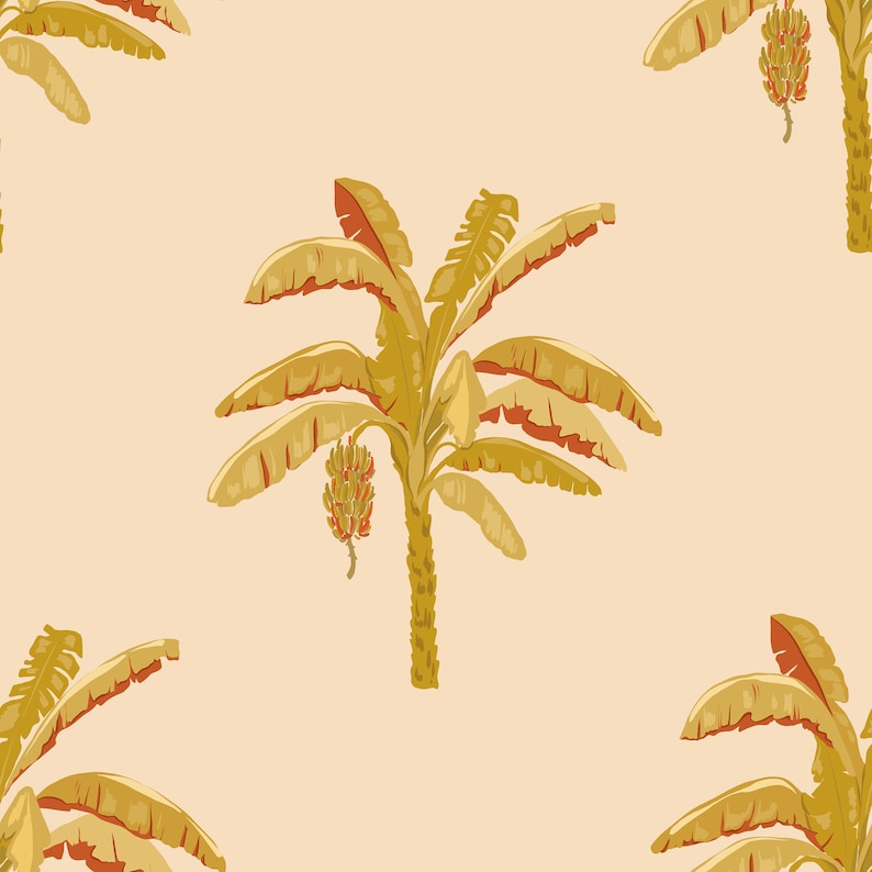 Gold Palm Trees Wallpaper,peel&stick and Traditional Wallpaper, Removable and Renter Friendly