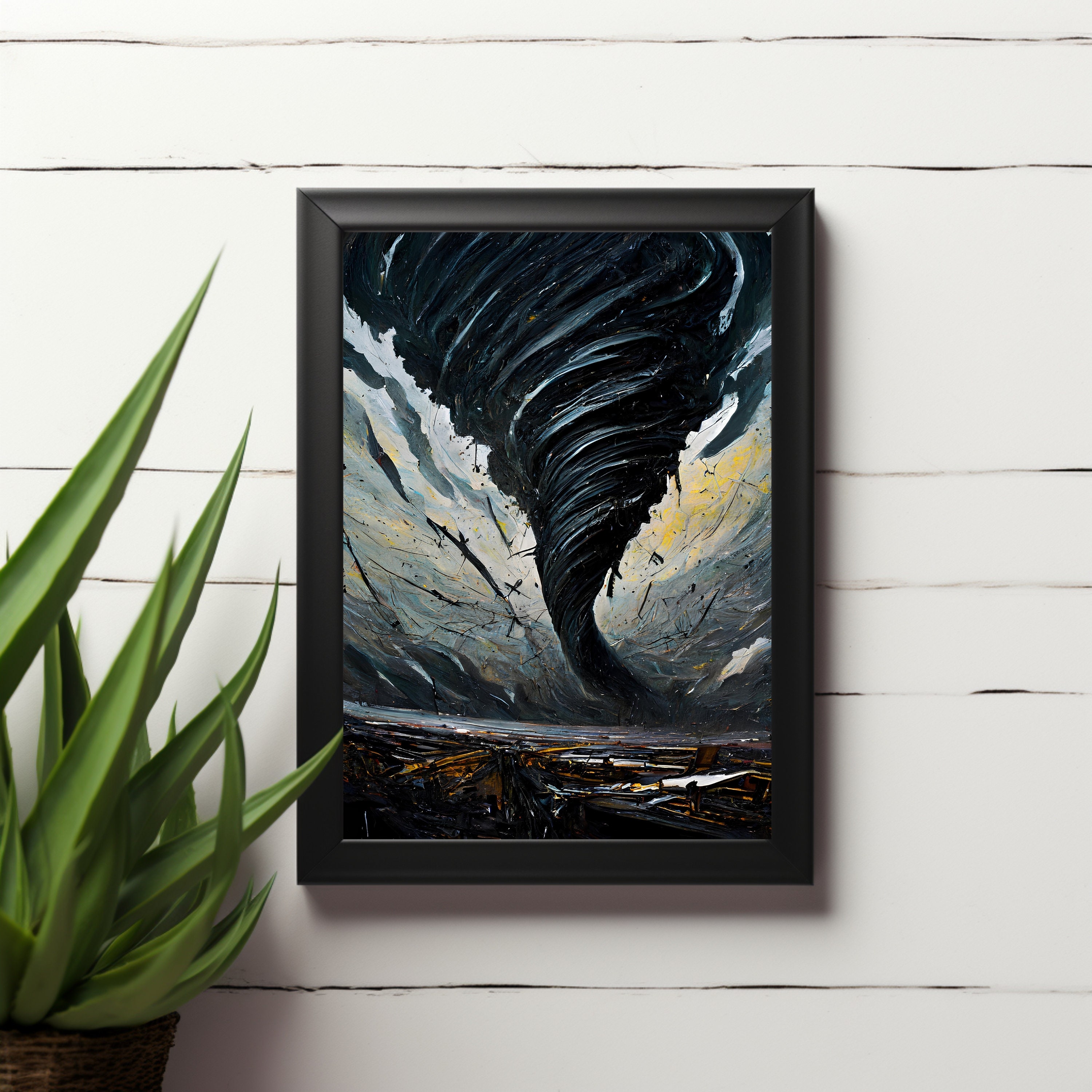 Tornado Acrylic Paint Art, Destructive Twister Painting With Scary ...